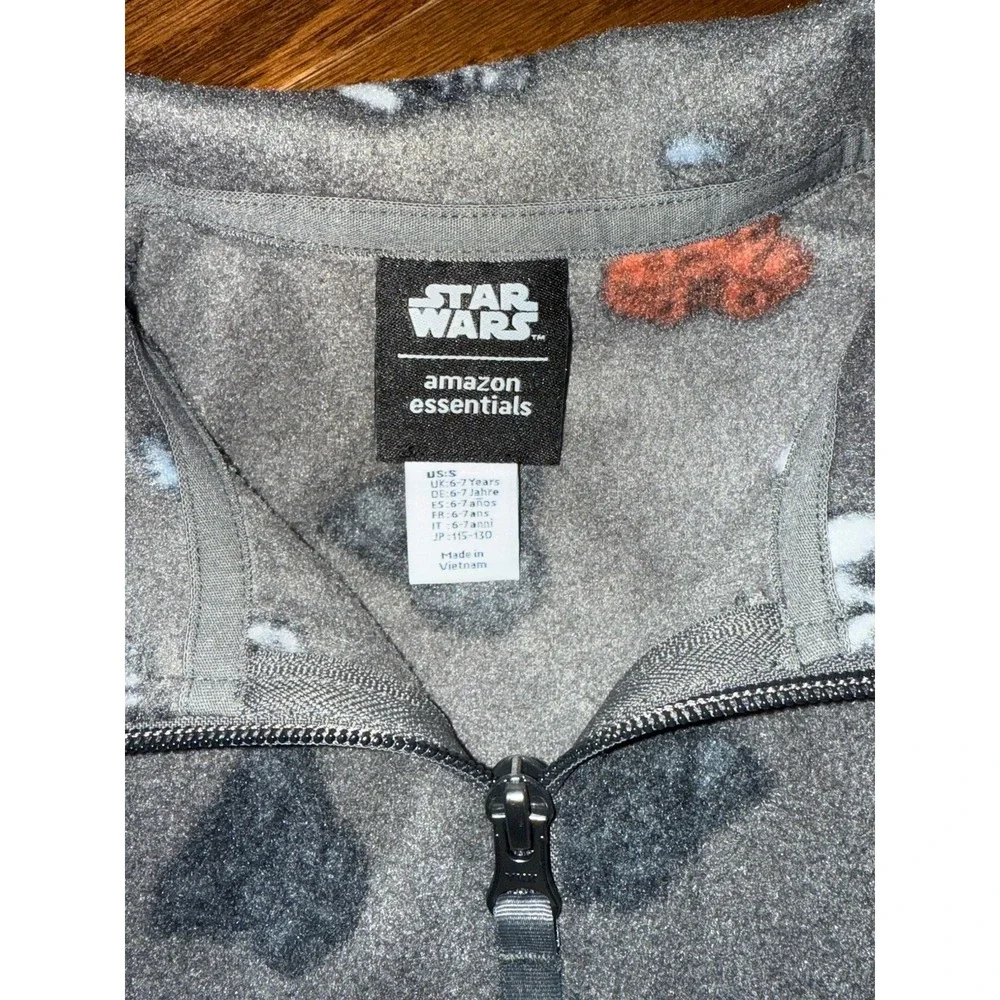Star Wars Darth Vader Fleece Vest Boys Small 6-7 Gray NEW w/‎ Tags!
